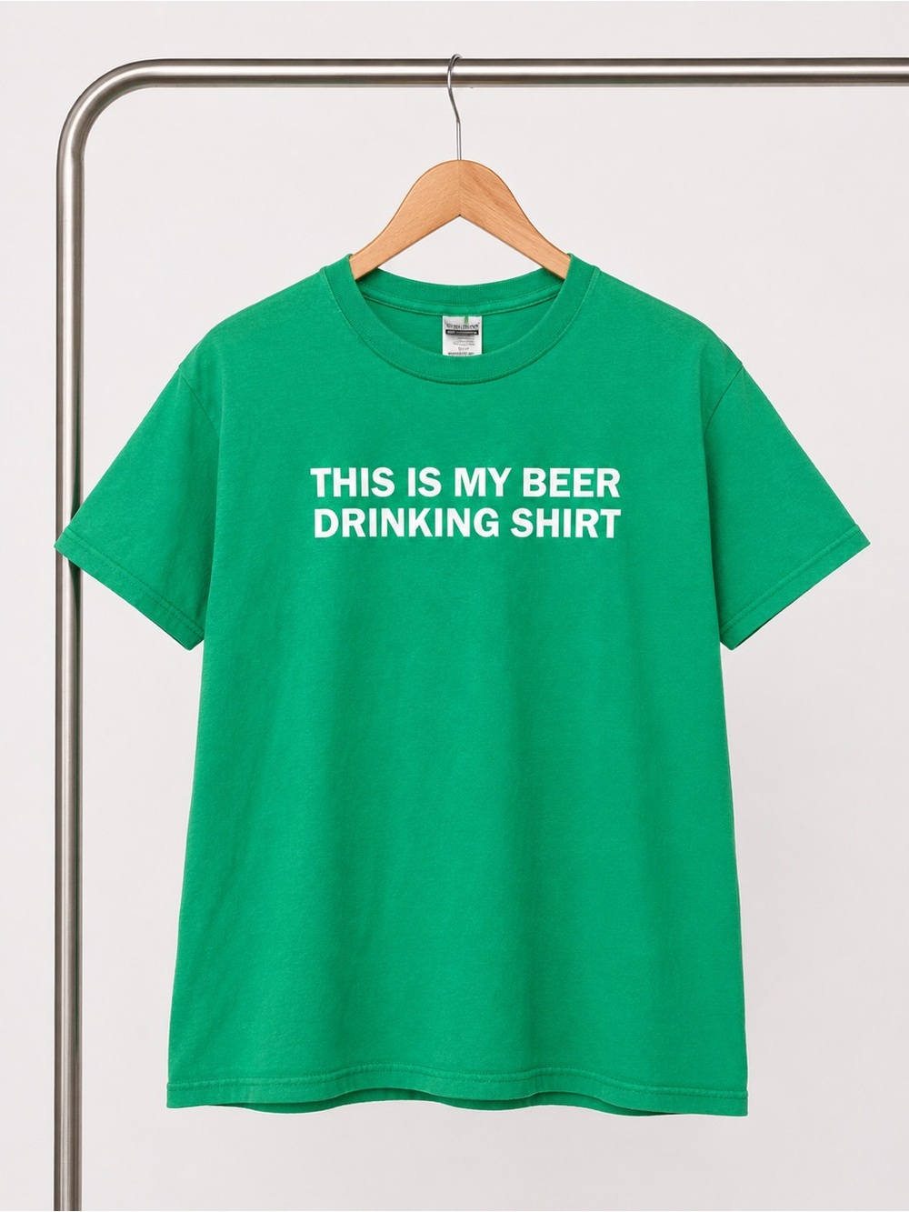 Gildan Green Graphic Tee "This Is My Beer Drinking Shirt"